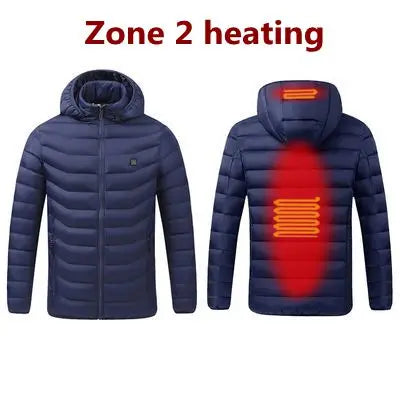 Men's USB Heated Winter Parka Jacket