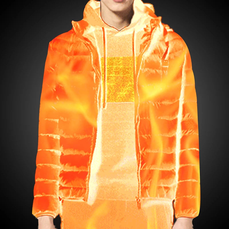 Men's USB Heated Winter Parka Jacket