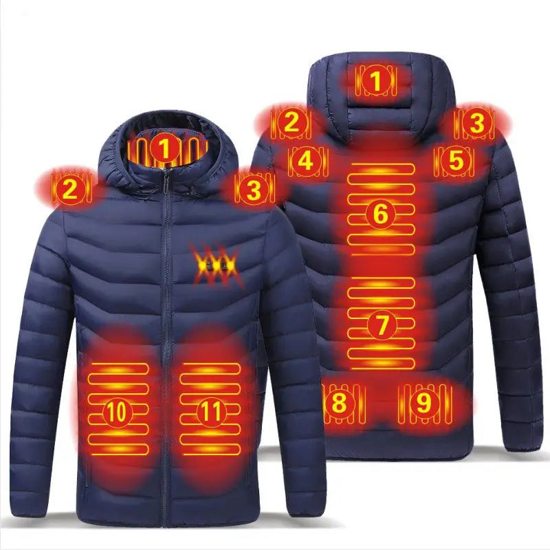 Men's USB Heated Winter Parka Jacket