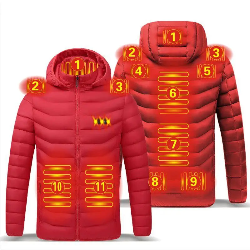 Men's USB Heated Winter Parka Jacket