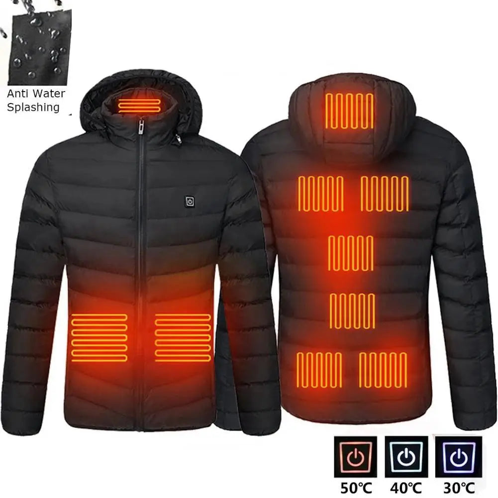 Men's USB Heated Winter Parka Jacket