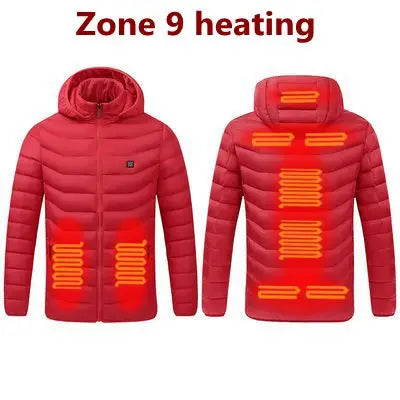 Men's USB Heated Winter Parka Jacket