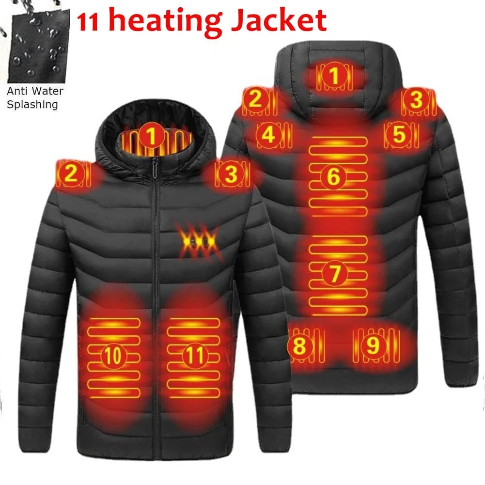 Men's USB Heated Winter Parka Jacket