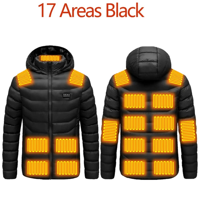 Men's USB Heated Winter Parka Jacket