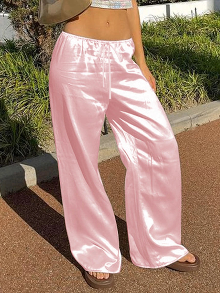 Women's Elegant Satin Dress Pants