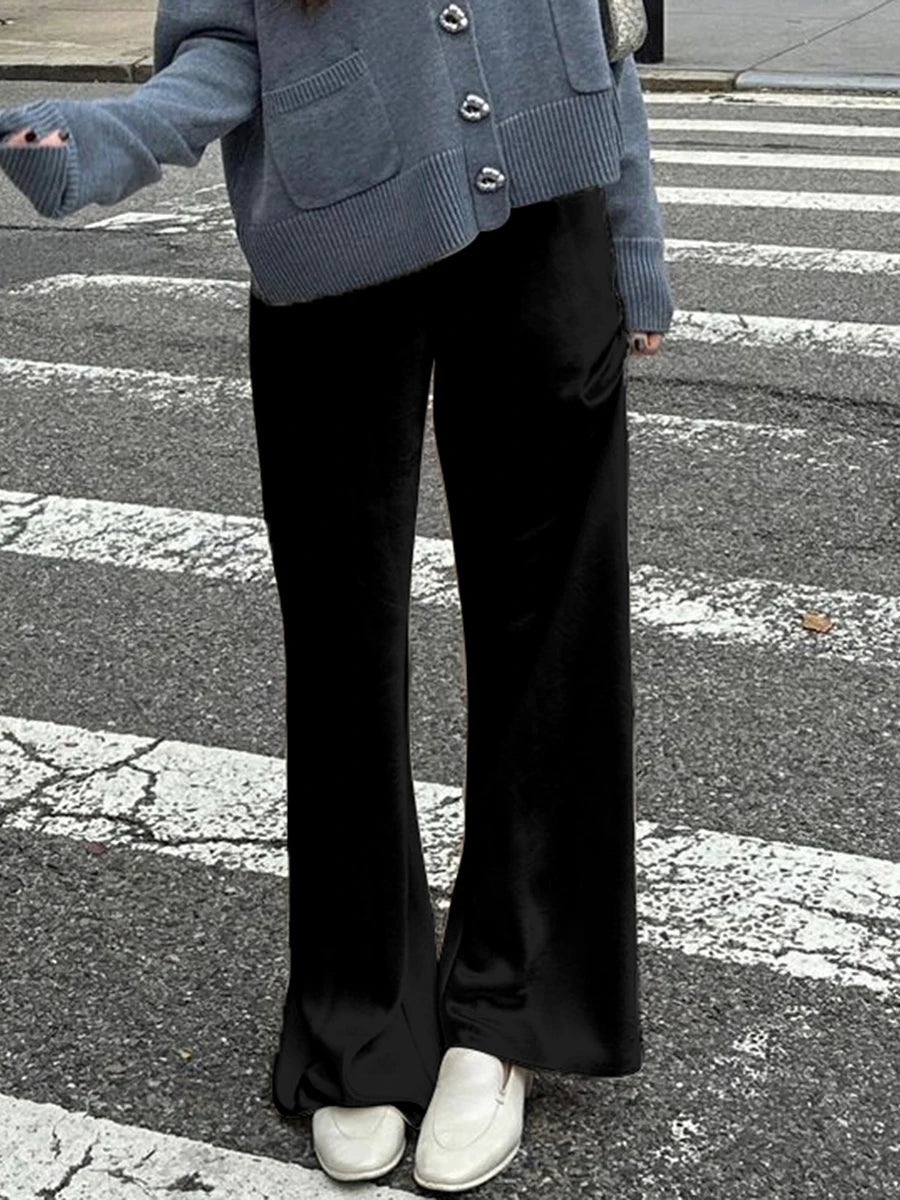 Women's Elegant Satin Dress Pants