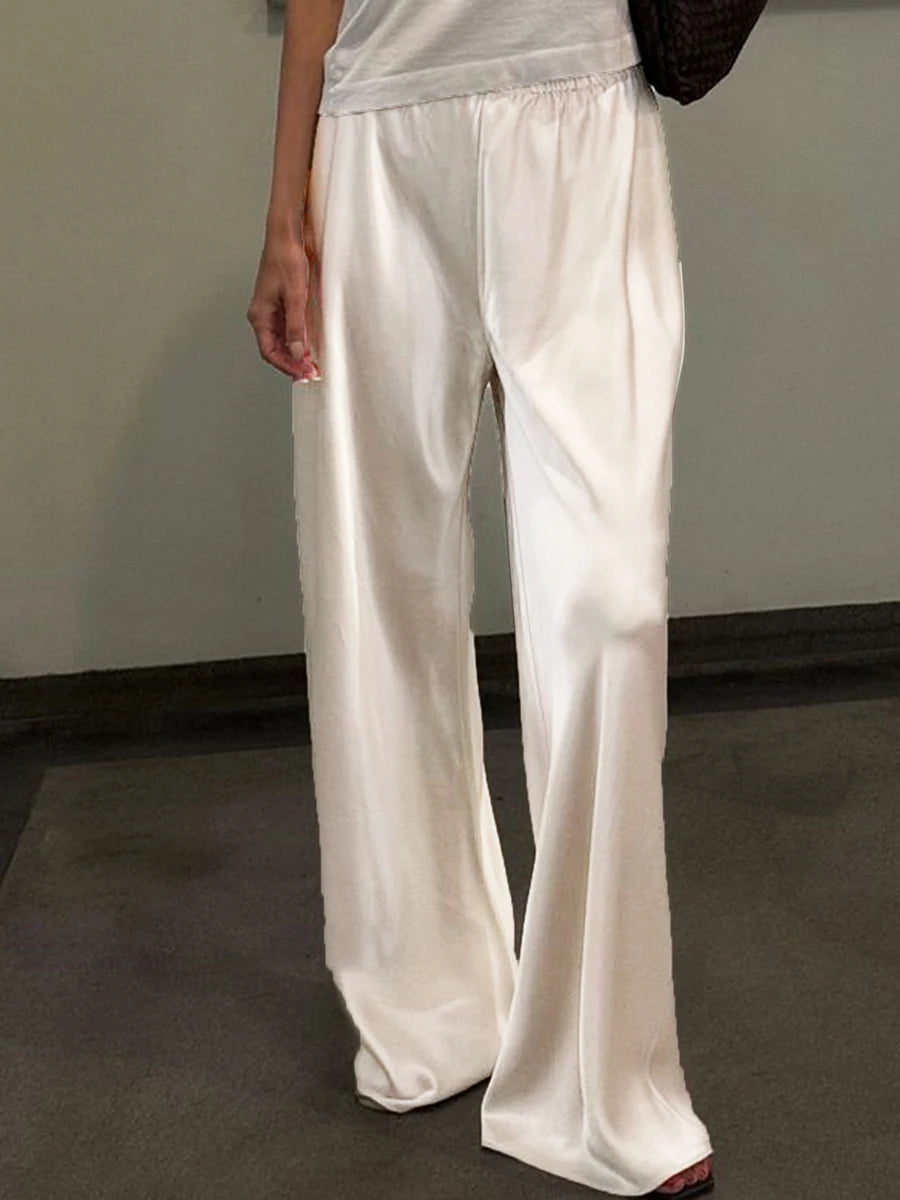 Women's Elegant Satin Dress Pants