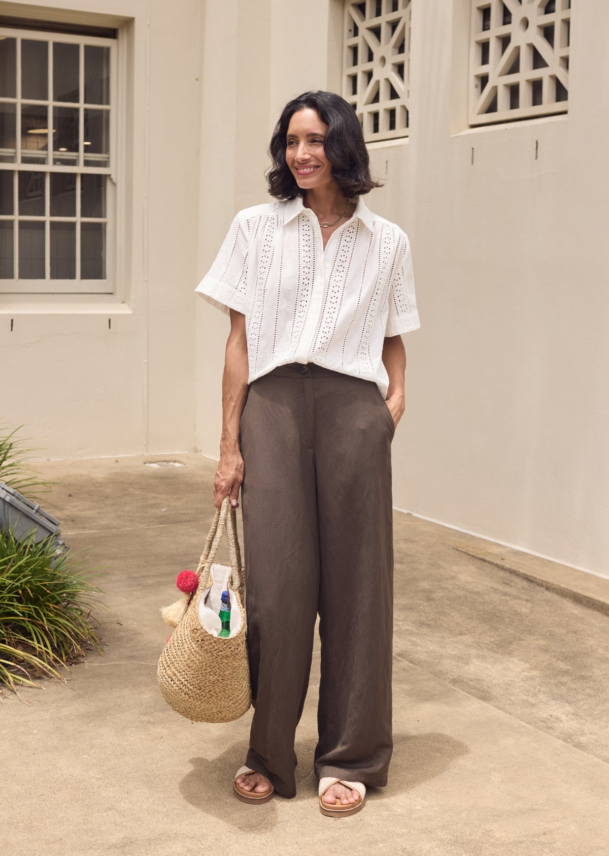 SADIE EMBROIDERED SHIRT - IVORY