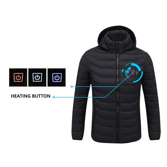 Men's USB Heated Winter Parka Jacket