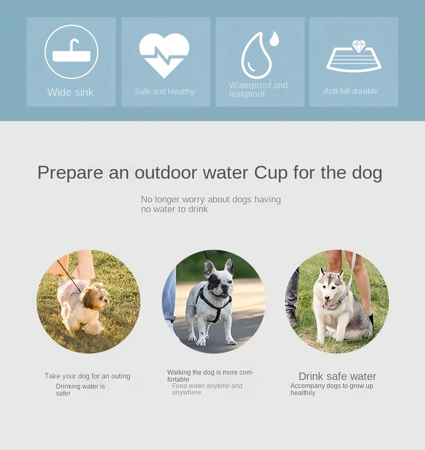 Portable Dog & Cat Water Bottle with Food Storage – Travel Pet Drinking Kettle