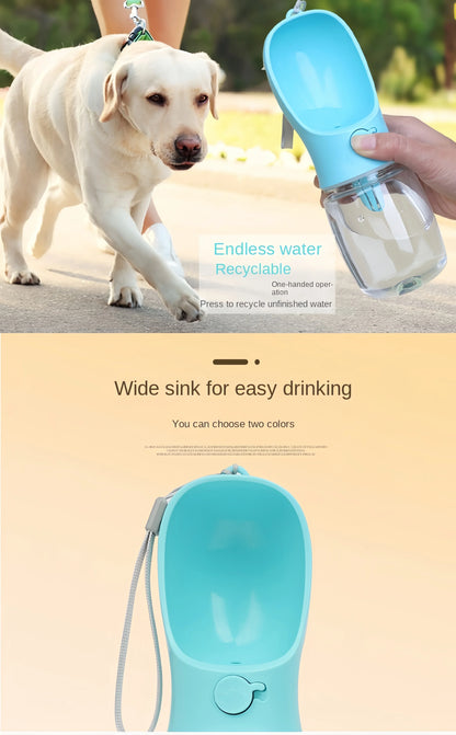Portable Dog & Cat Water Bottle with Food Storage – Travel Pet Drinking Kettle
