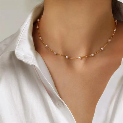 3pcs 14K Heart Pearl Necklace