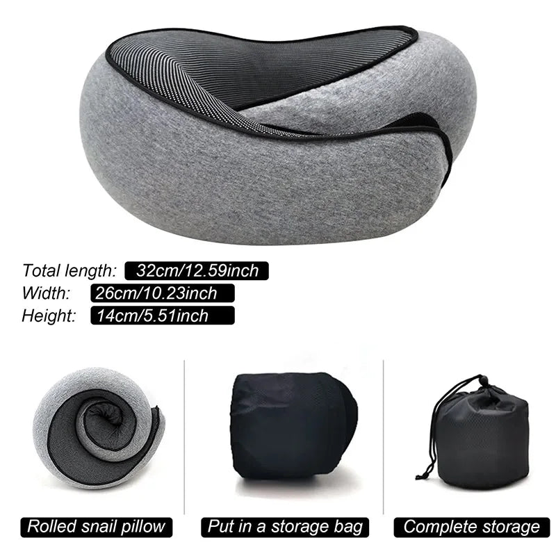 AuraPosture - Memory Foam Neck Pillow for Sleep & Travel