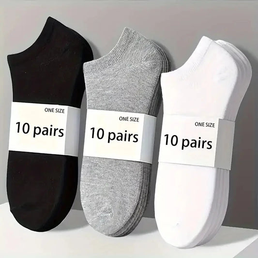 5/10-Pack Unisex Comfort-Fit Ankle Socks
