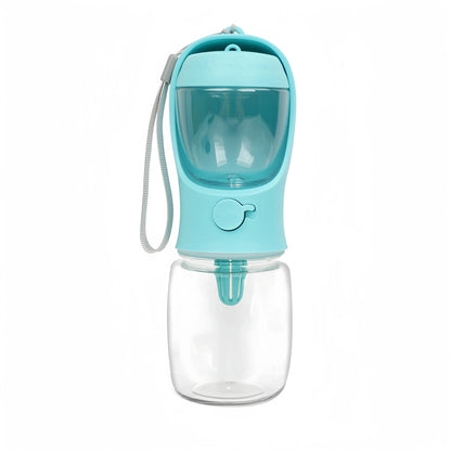 Portable Dog & Cat Water Bottle with Food Storage – Travel Pet Drinking Kettle