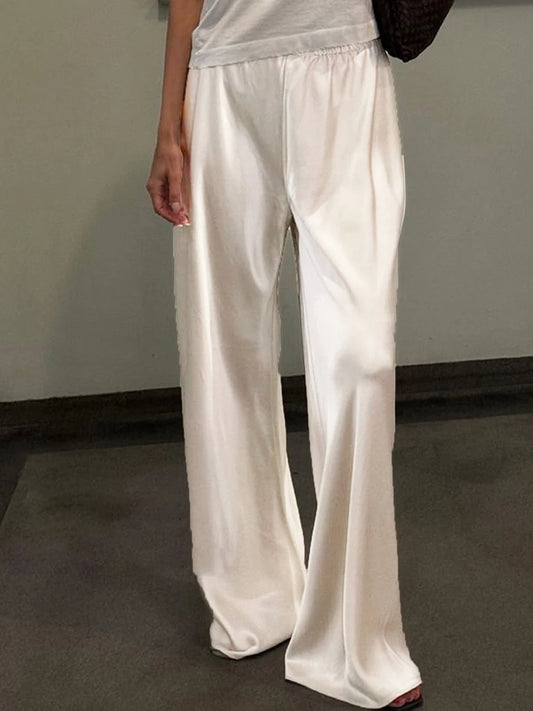 Women's Elegant Satin Dress Pants