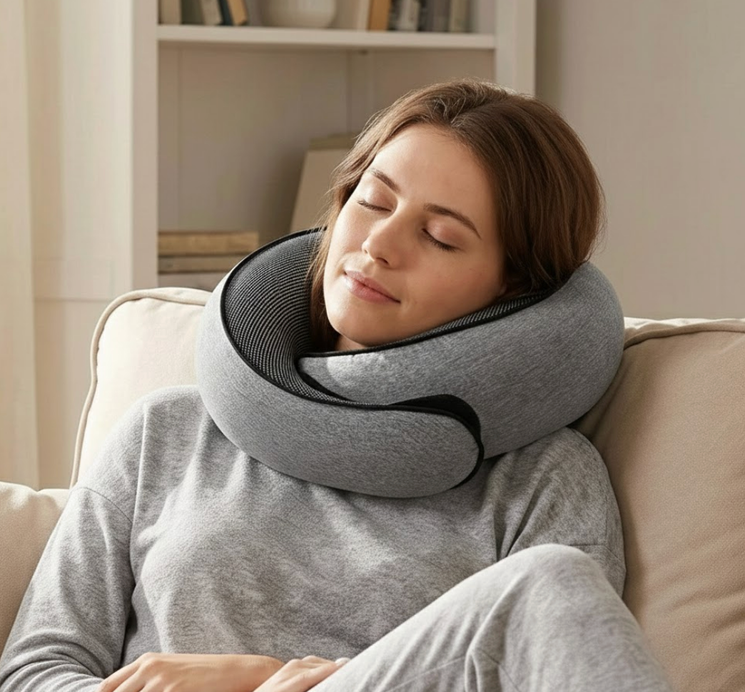 AuraPosture - Memory Foam Neck Pillow for Sleep & Travel