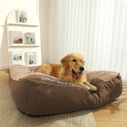 Dog Bed Orthopedic Memory Foam with Raised Headrest Support