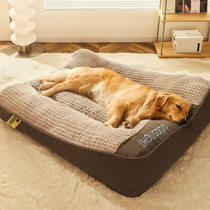 Dog Bed Orthopedic Memory Foam with Raised Headrest Support