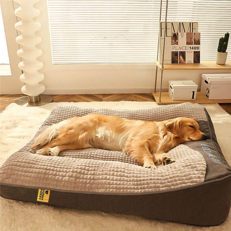 Dog Bed Orthopedic Memory Foam with Raised Headrest Support