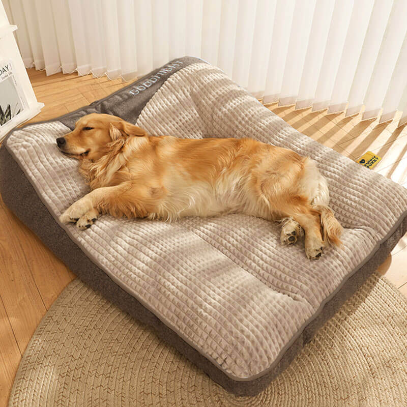 Dog Bed Orthopedic Memory Foam with Raised Headrest Support