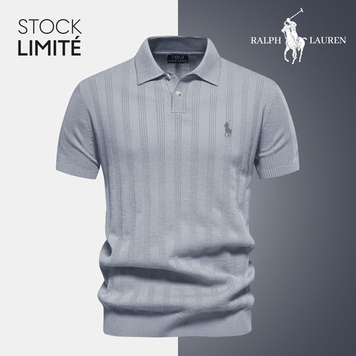 R&L Exclusive Men's Textured Knit Polo Shirt